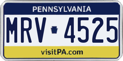PA license plate MRV4525