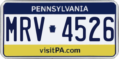 PA license plate MRV4526