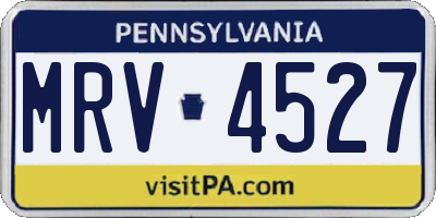 PA license plate MRV4527