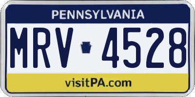 PA license plate MRV4528