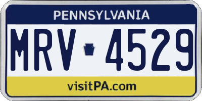 PA license plate MRV4529