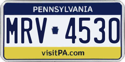 PA license plate MRV4530