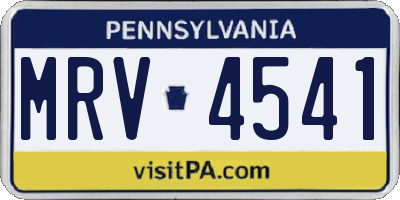 PA license plate MRV4541