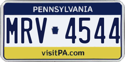 PA license plate MRV4544