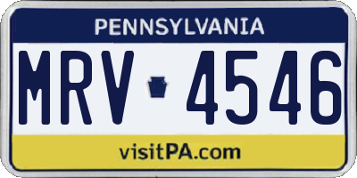 PA license plate MRV4546
