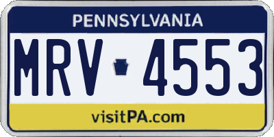 PA license plate MRV4553