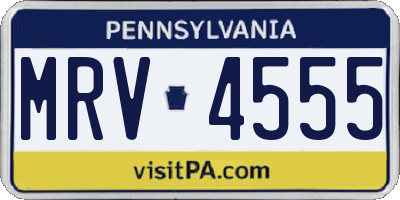PA license plate MRV4555
