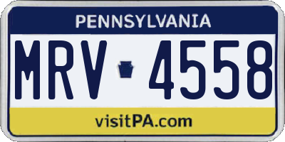 PA license plate MRV4558