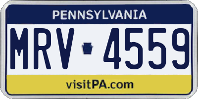 PA license plate MRV4559