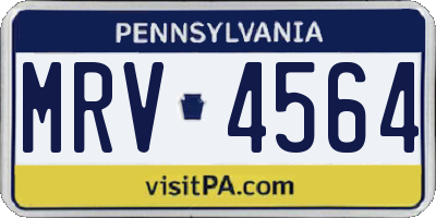 PA license plate MRV4564