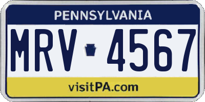 PA license plate MRV4567