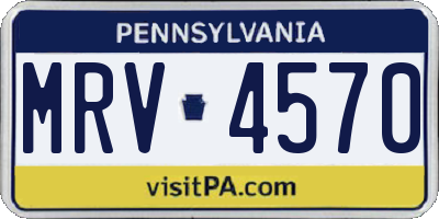 PA license plate MRV4570