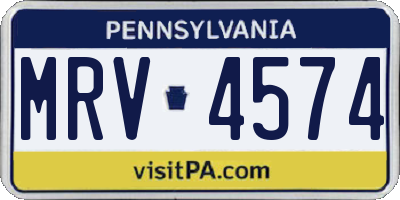 PA license plate MRV4574