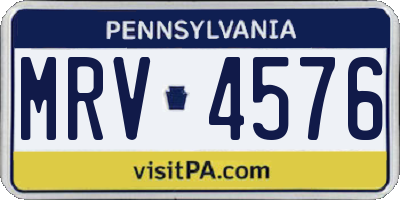 PA license plate MRV4576