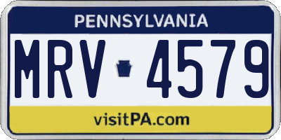 PA license plate MRV4579