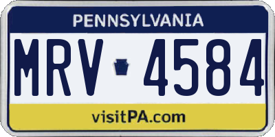PA license plate MRV4584