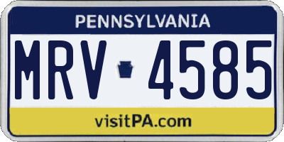 PA license plate MRV4585
