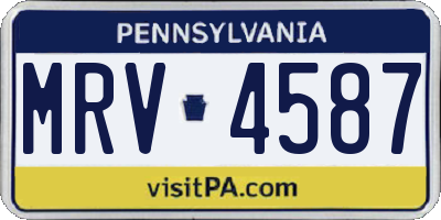 PA license plate MRV4587