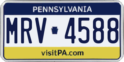 PA license plate MRV4588
