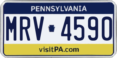 PA license plate MRV4590