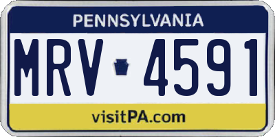 PA license plate MRV4591