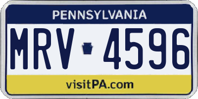 PA license plate MRV4596
