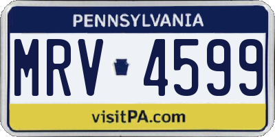 PA license plate MRV4599