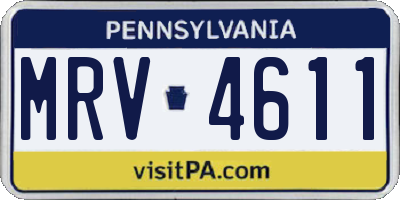 PA license plate MRV4611