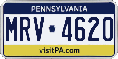 PA license plate MRV4620
