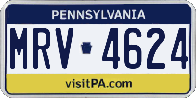 PA license plate MRV4624