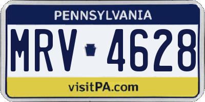 PA license plate MRV4628