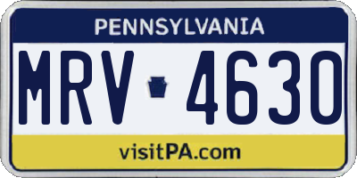 PA license plate MRV4630