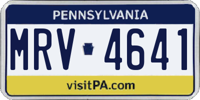 PA license plate MRV4641