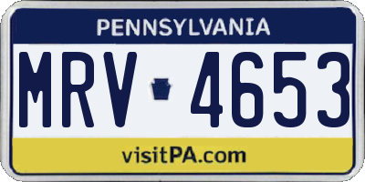 PA license plate MRV4653
