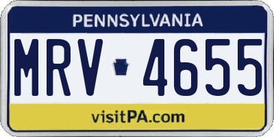 PA license plate MRV4655