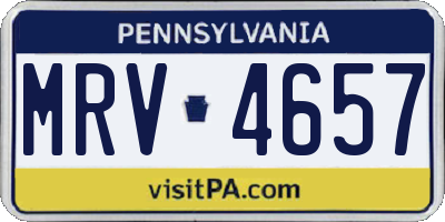 PA license plate MRV4657