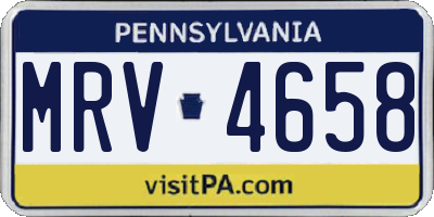 PA license plate MRV4658