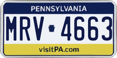PA license plate MRV4663