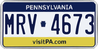 PA license plate MRV4673