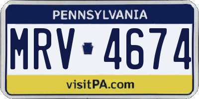 PA license plate MRV4674