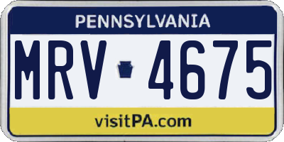 PA license plate MRV4675