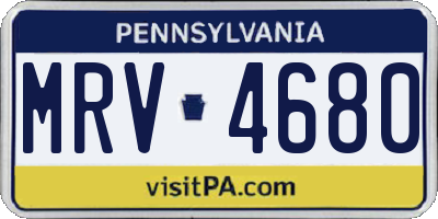 PA license plate MRV4680