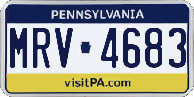 PA license plate MRV4683