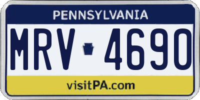 PA license plate MRV4690