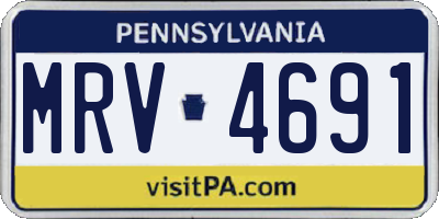 PA license plate MRV4691