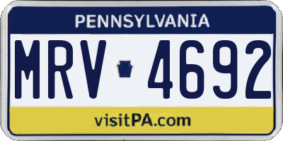 PA license plate MRV4692