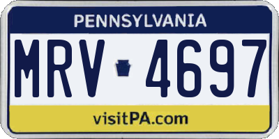 PA license plate MRV4697