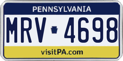 PA license plate MRV4698