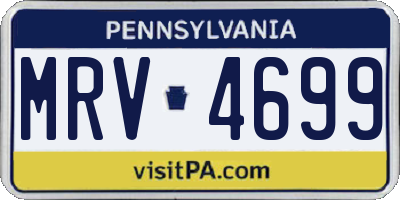 PA license plate MRV4699