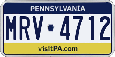 PA license plate MRV4712